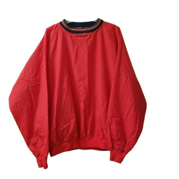 Payne Stewart Pullover Jacket Medium Golf Red Polyester windbreaker packable - Picture 1 of 10